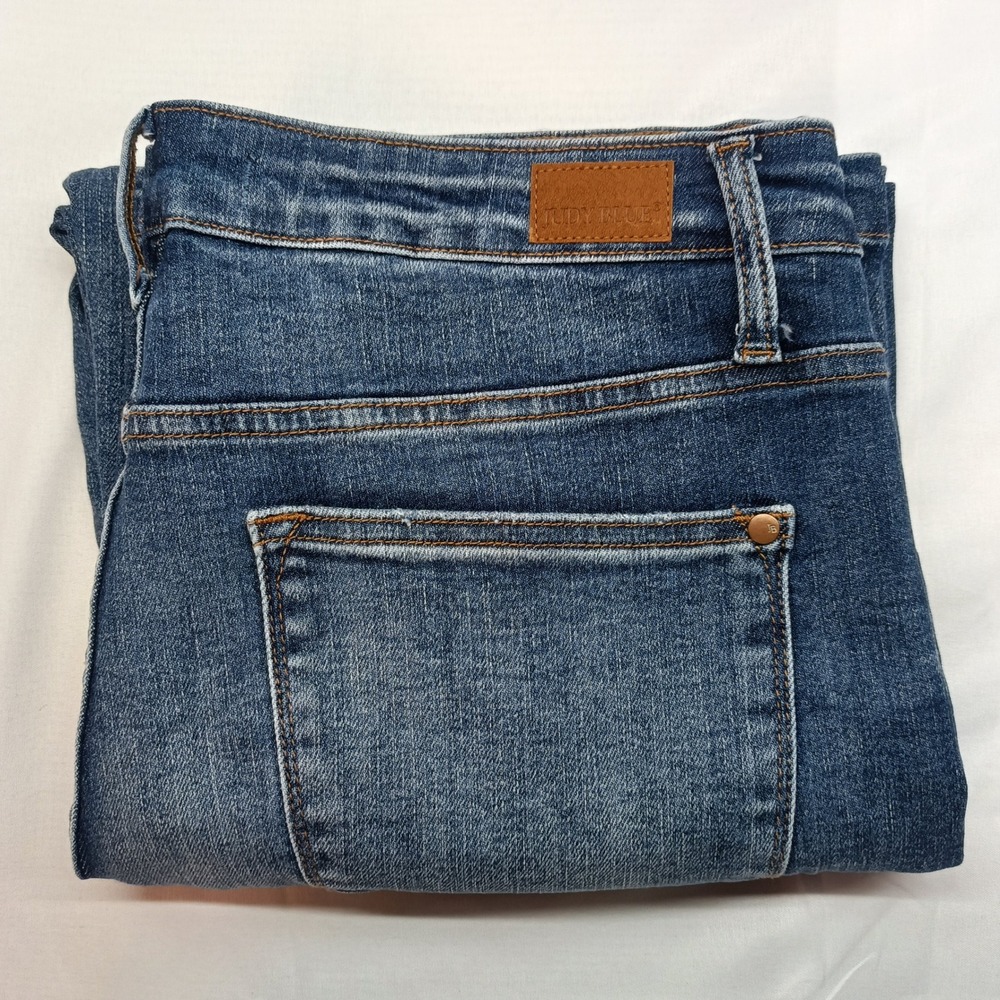 Judy Blue Wide Leg Jeans Womens 15/32 Medium Wash High Rise Stretch Denim Casual